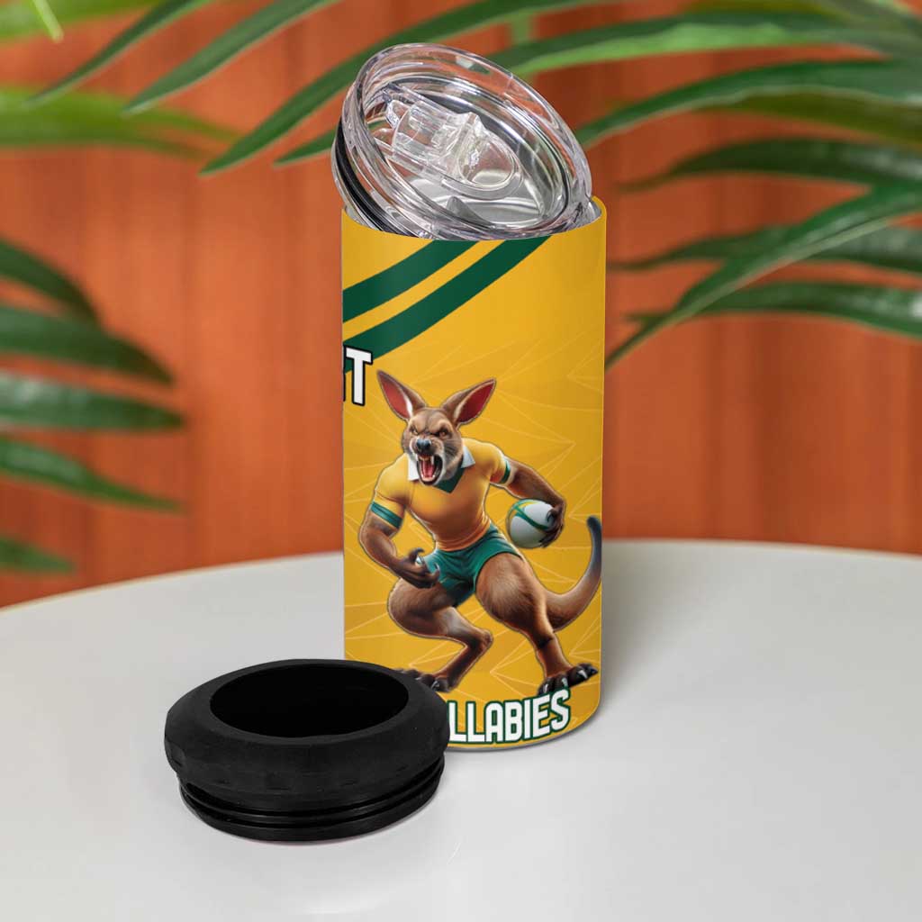 Personalized Rugby South Africa Australia 4 in 1 Can Cooler Tumbler Springboks Wallabies Mascot Go Champions - Aussie Hoodie