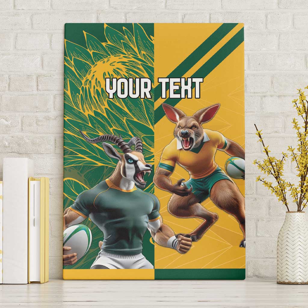 Personalized Rugby South Africa Australia Canvas Wall Art Springboks Wallabies Mascot Go Champions - Aussie Hoodie