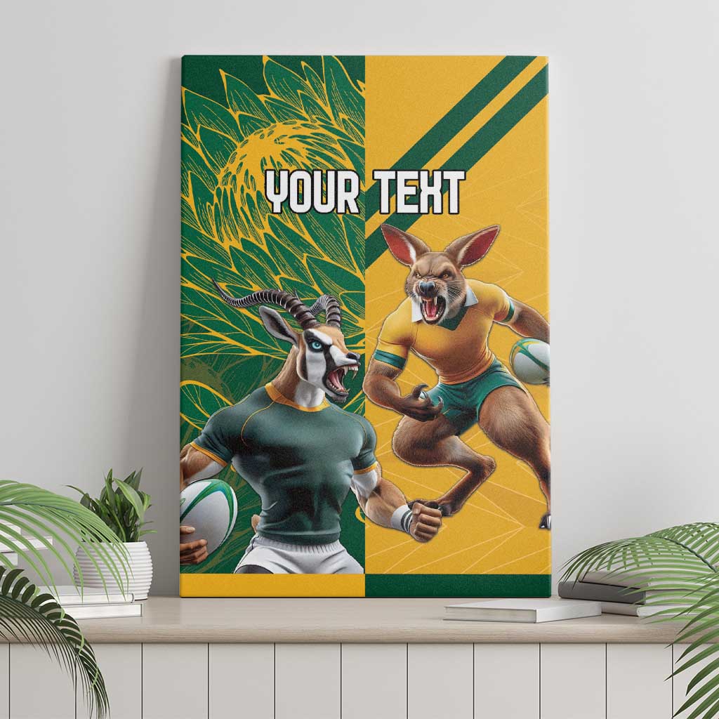 Personalized Rugby South Africa Australia Canvas Wall Art Springboks Wallabies Mascot Go Champions - Aussie Hoodie