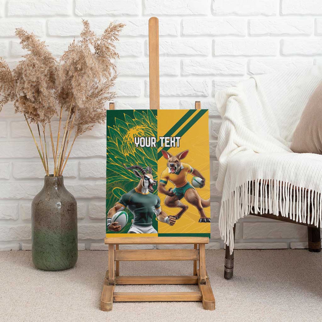 Personalized Rugby South Africa Australia Canvas Wall Art Springboks Wallabies Mascot Go Champions - Aussie Hoodie