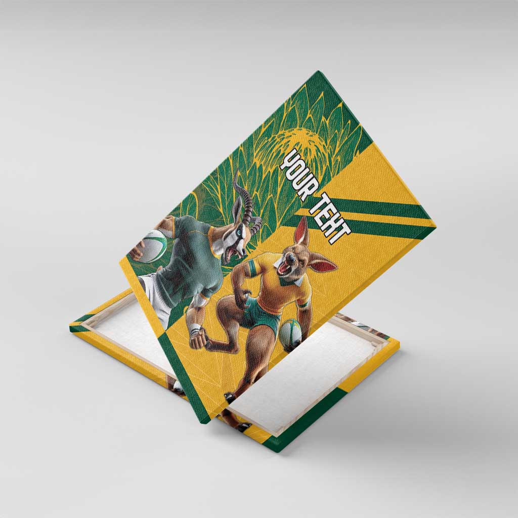 Personalized Rugby South Africa Australia Canvas Wall Art Springboks Wallabies Mascot Go Champions - Aussie Hoodie