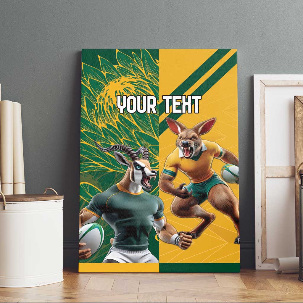 Personalized Rugby South Africa Australia Canvas Wall Art Springboks Wallabies Mascot Go Champions - Aussie Hoodie