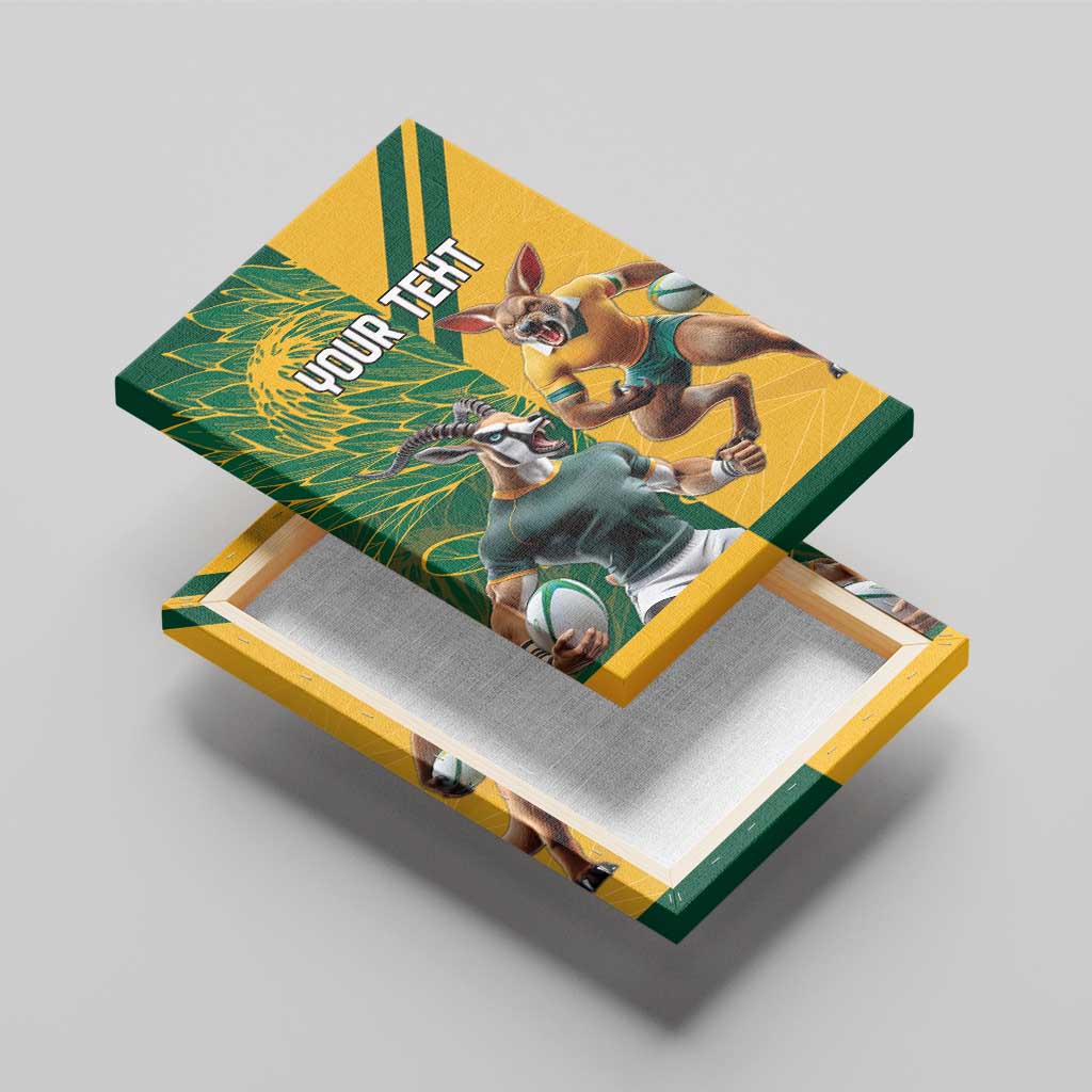 Personalized Rugby South Africa Australia Canvas Wall Art Springboks Wallabies Mascot Go Champions - Aussie Hoodie