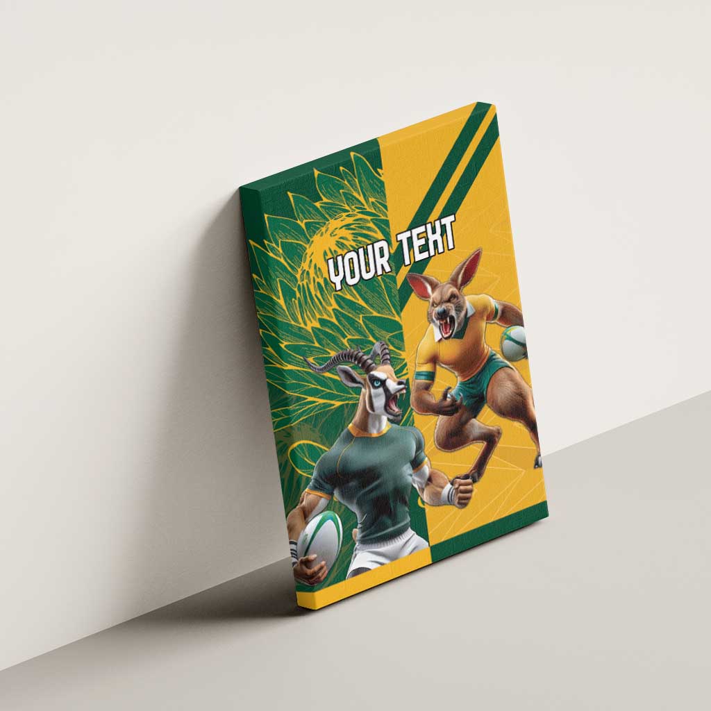 Personalized Rugby South Africa Australia Canvas Wall Art Springboks Wallabies Mascot Go Champions - Aussie Hoodie