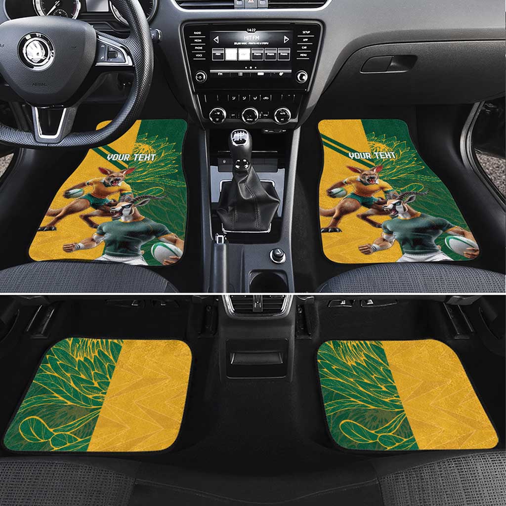 Personalized Rugby South Africa Australia Car Mats Springboks Wallabies Mascot Go Champions - Aussie Hoodie