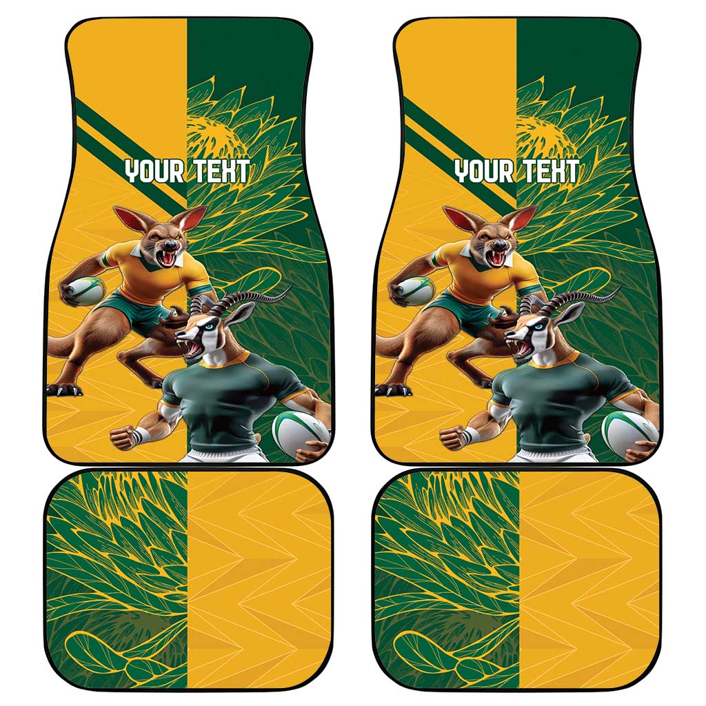 Personalized Rugby South Africa Australia Car Mats Springboks Wallabies Mascot Go Champions - Aussie Hoodie