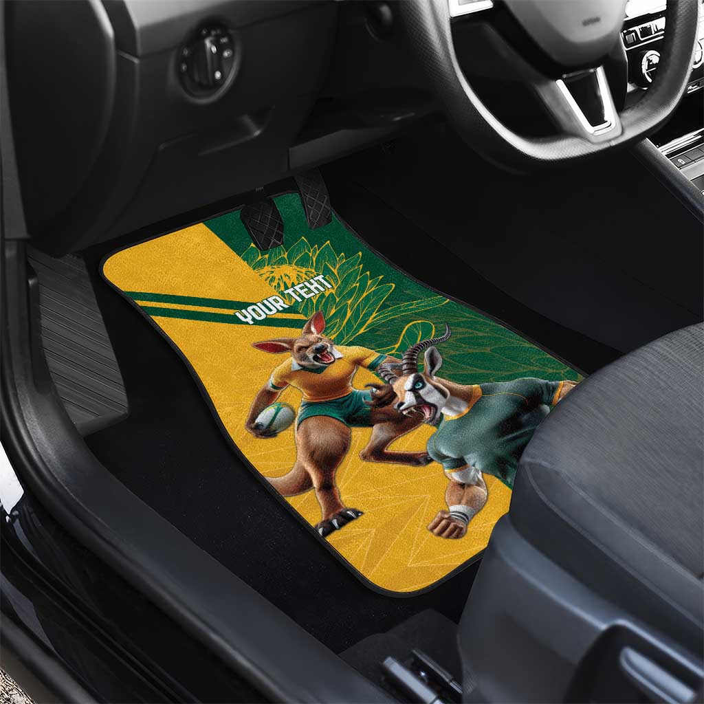 Personalized Rugby South Africa Australia Car Mats Springboks Wallabies Mascot Go Champions - Aussie Hoodie
