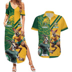 Personalized Rugby South Africa Australia Couples Matching Summer Maxi Dress and Hawaiian Shirt Springboks Wallabies Mascot Go Champions - Aussie Hoodie