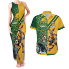 Personalized Rugby South Africa Australia Couples Matching Tank Maxi Dress and Hawaiian Shirt Springboks Wallabies Mascot Go Champions - Aussie Hoodie