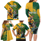 Personalized Rugby South Africa Australia Family Matching Long Sleeve Bodycon Dress and Hawaiian Shirt Springboks Wallabies Mascot Go Champions - Aussie Hoodie