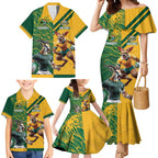 Personalized Rugby South Africa Australia Family Matching Mermaid Dress and Hawaiian Shirt Springboks Wallabies Mascot Go Champions - Aussie Hoodie