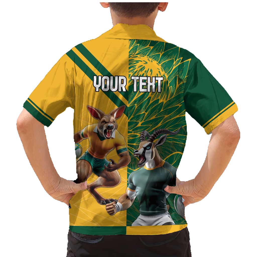 Personalized Rugby South Africa Australia Family Matching Mermaid Dress and Hawaiian Shirt Springboks Wallabies Mascot Go Champions - Aussie Hoodie