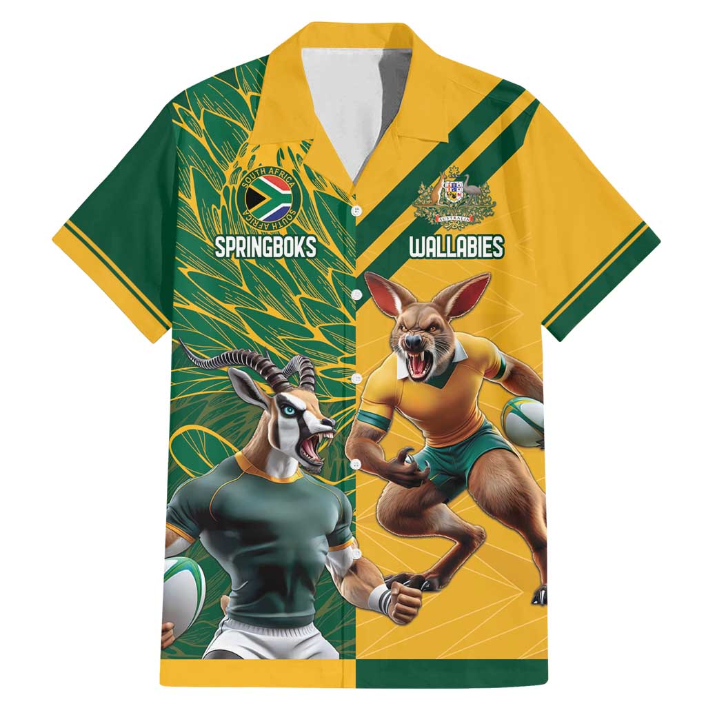 Personalized Rugby South Africa Australia Family Matching Mermaid Dress and Hawaiian Shirt Springboks Wallabies Mascot Go Champions - Aussie Hoodie