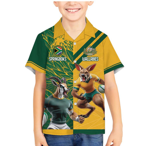 Personalized Rugby South Africa Australia Family Matching Mermaid Dress and Hawaiian Shirt Springboks Wallabies Mascot Go Champions - Aussie Hoodie