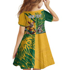 Personalized Rugby South Africa Australia Family Matching Off The Shoulder Long Sleeve Dress and Hawaiian Shirt Springboks Wallabies Mascot Go Champions - Aussie Hoodie