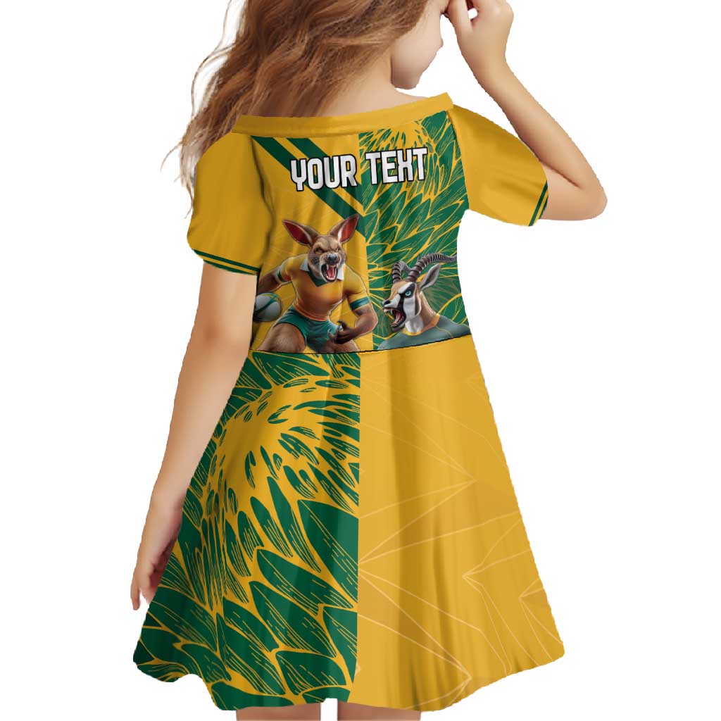 Personalized Rugby South Africa Australia Family Matching Off Shoulder Maxi Dress and Hawaiian Shirt Springboks Wallabies Mascot Go Champions - Aussie Hoodie