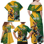 Personalized Rugby South Africa Australia Family Matching Off Shoulder Maxi Dress and Hawaiian Shirt Springboks Wallabies Mascot Go Champions - Aussie Hoodie