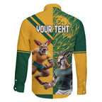 Personalized Rugby South Africa Australia Family Matching Off Shoulder Maxi Dress and Hawaiian Shirt Springboks Wallabies Mascot Go Champions - Aussie Hoodie