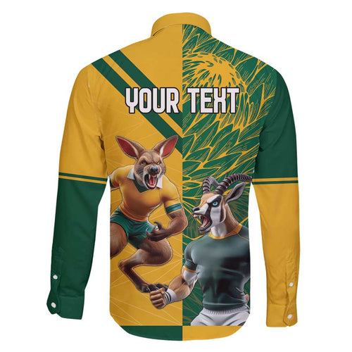 Personalized Rugby South Africa Australia Family Matching Off Shoulder Maxi Dress and Hawaiian Shirt Springboks Wallabies Mascot Go Champions - Aussie Hoodie