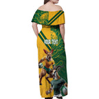 Personalized Rugby South Africa Australia Family Matching Off Shoulder Maxi Dress and Hawaiian Shirt Springboks Wallabies Mascot Go Champions - Aussie Hoodie