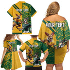 Personalized Rugby South Africa Australia Family Matching Off Shoulder Short Dress and Hawaiian Shirt Springboks Wallabies Mascot Go Champions - Aussie Hoodie