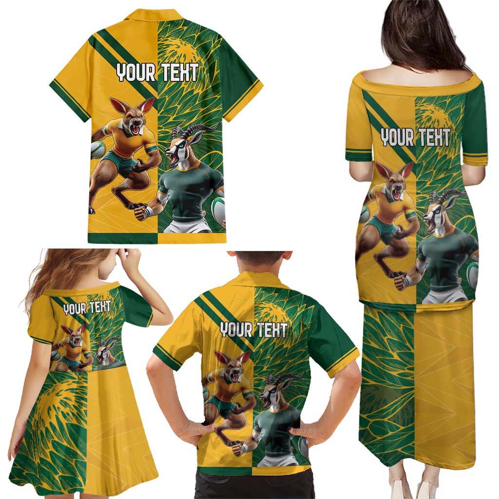 Personalized Rugby South Africa Australia Family Matching Puletasi and Hawaiian Shirt Springboks Wallabies Mascot Go Champions - Aussie Hoodie