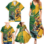 Personalized Rugby South Africa Australia Family Matching Summer Maxi Dress and Hawaiian Shirt Springboks Wallabies Mascot Go Champions - Aussie Hoodie