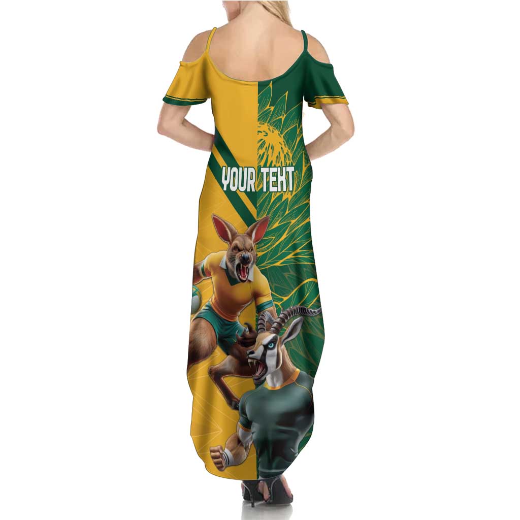 Personalized Rugby South Africa Australia Family Matching Summer Maxi Dress and Hawaiian Shirt Springboks Wallabies Mascot Go Champions - Aussie Hoodie