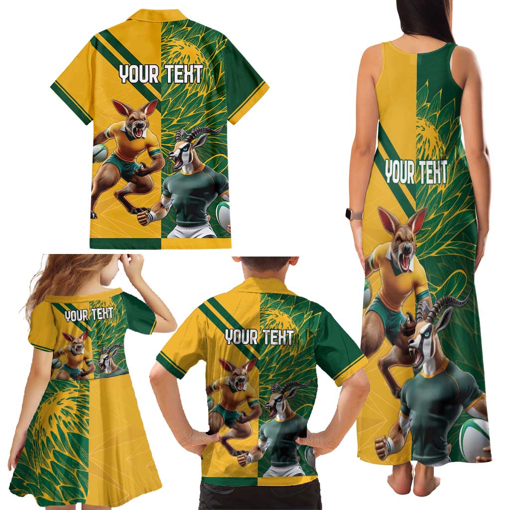 Personalized Rugby South Africa Australia Family Matching Tank Maxi Dress and Hawaiian Shirt Springboks Wallabies Mascot Go Champions - Aussie Hoodie