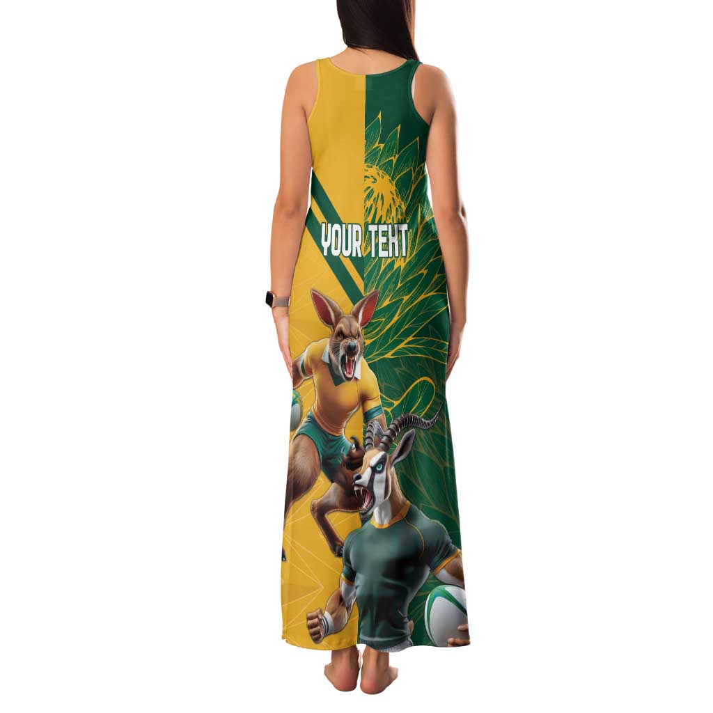 Personalized Rugby South Africa Australia Family Matching Tank Maxi Dress and Hawaiian Shirt Springboks Wallabies Mascot Go Champions - Aussie Hoodie