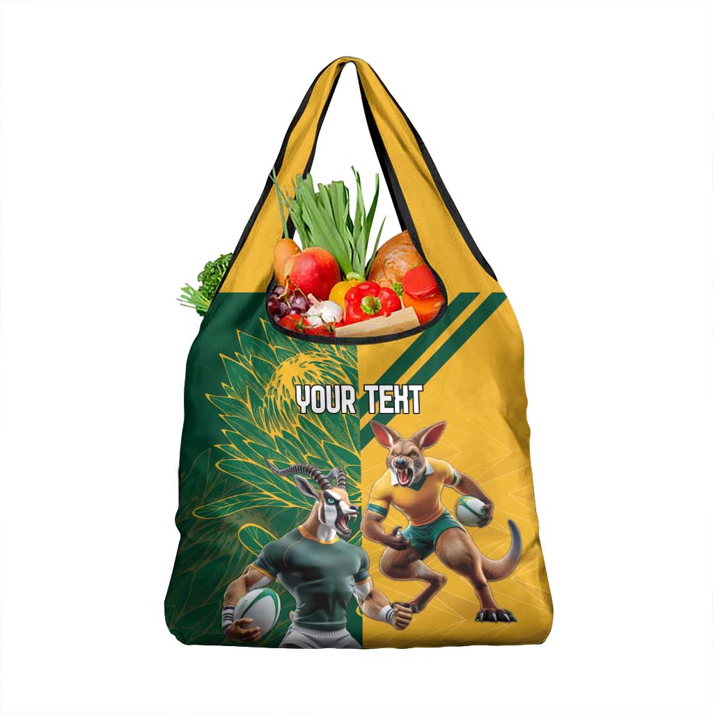 Personalized Rugby South Africa Australia Grocery Bag Springboks Wallabies Mascot Go Champions - Aussie Hoodie