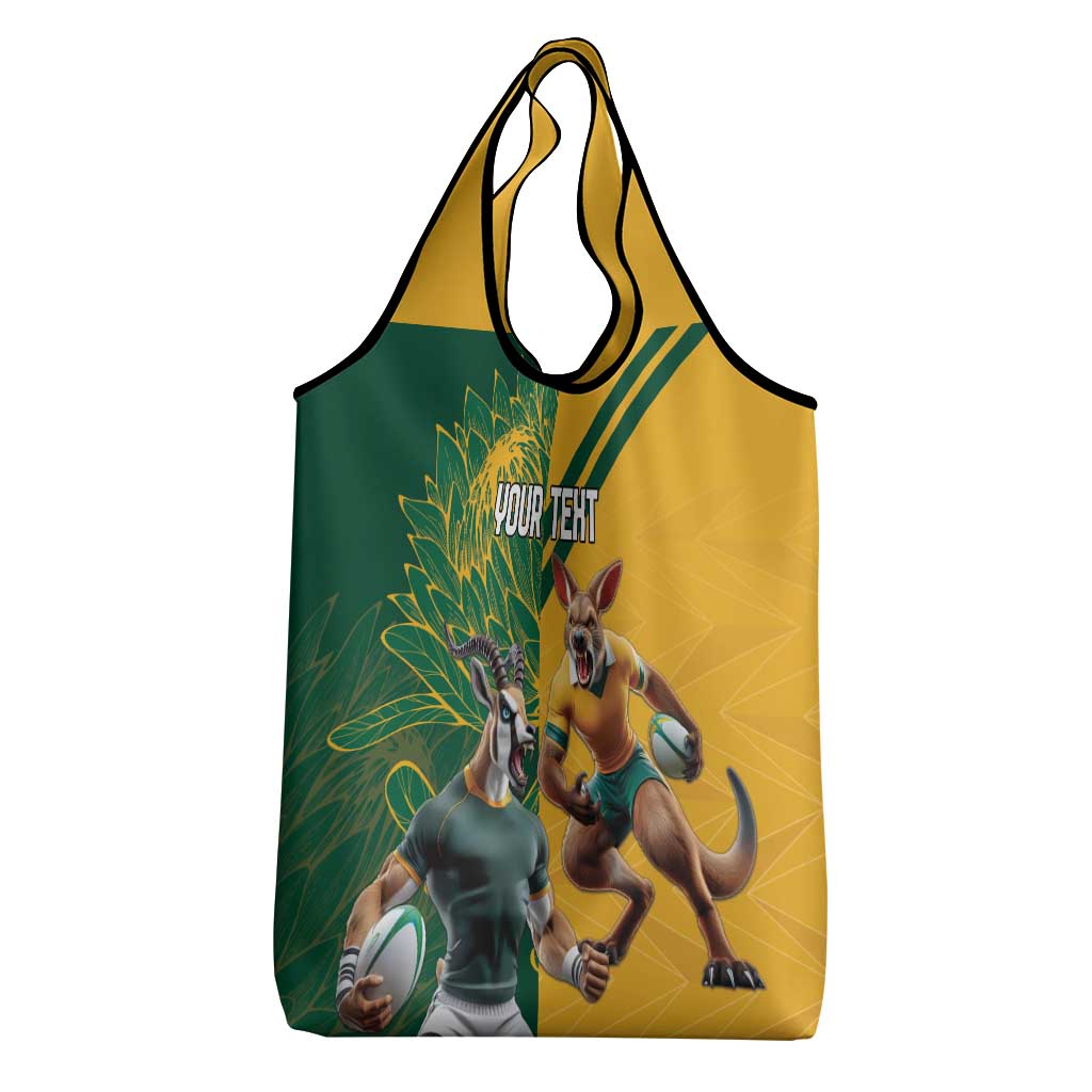 Personalized Rugby South Africa Australia Grocery Bag Springboks Wallabies Mascot Go Champions - Aussie Hoodie