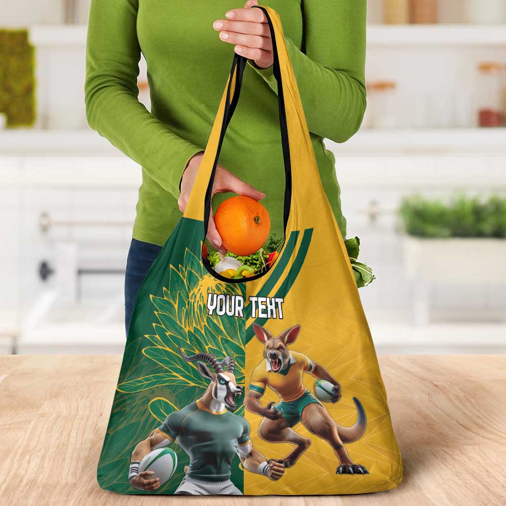 Personalized Rugby South Africa Australia Grocery Bag Springboks Wallabies Mascot Go Champions - Aussie Hoodie