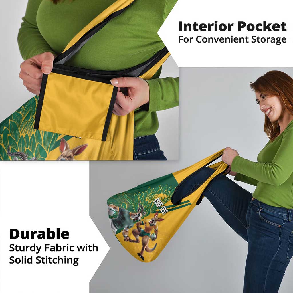 Personalized Rugby South Africa Australia Grocery Bag Springboks Wallabies Mascot Go Champions - Aussie Hoodie