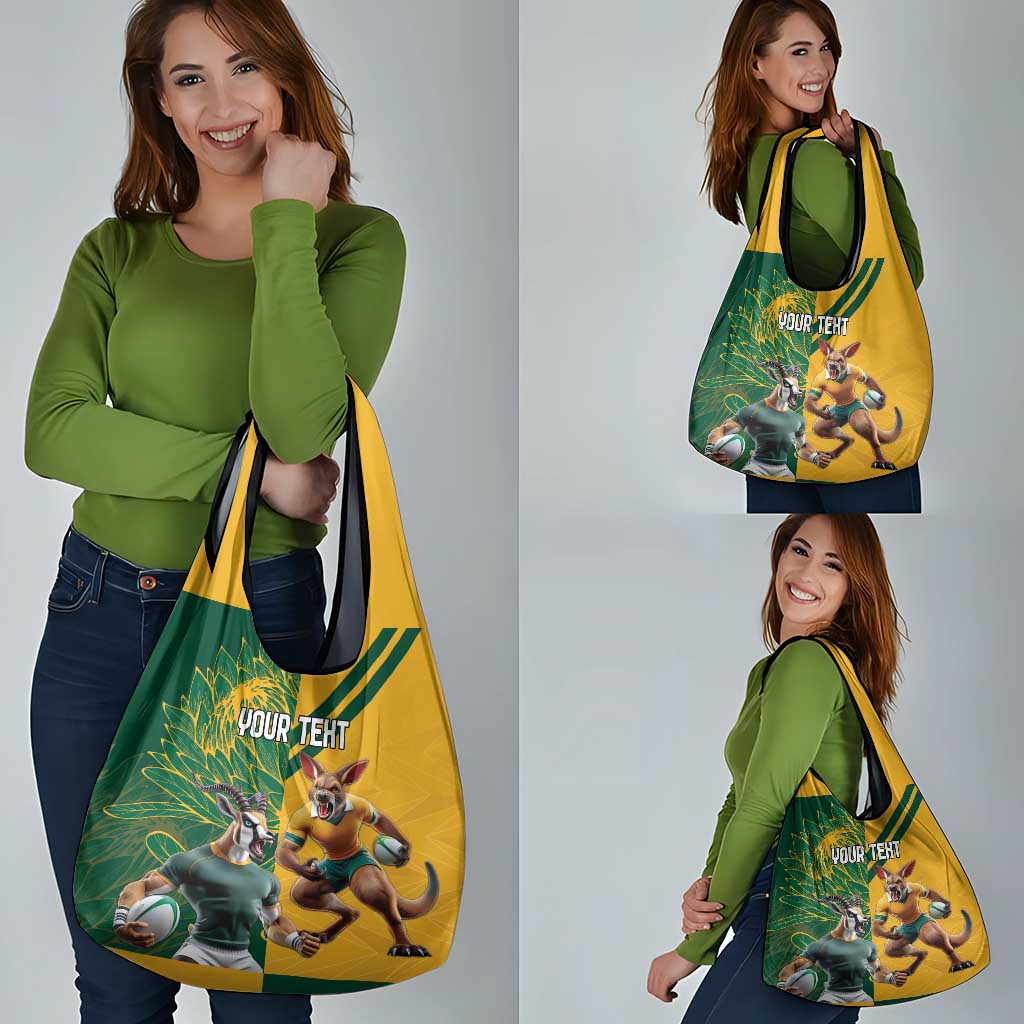 Personalized Rugby South Africa Australia Grocery Bag Springboks Wallabies Mascot Go Champions - Aussie Hoodie