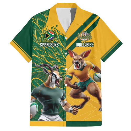 Personalized Rugby South Africa Australia Hawaiian Shirt Springboks Wallabies Mascot Go Champions - Aussie Hoodie