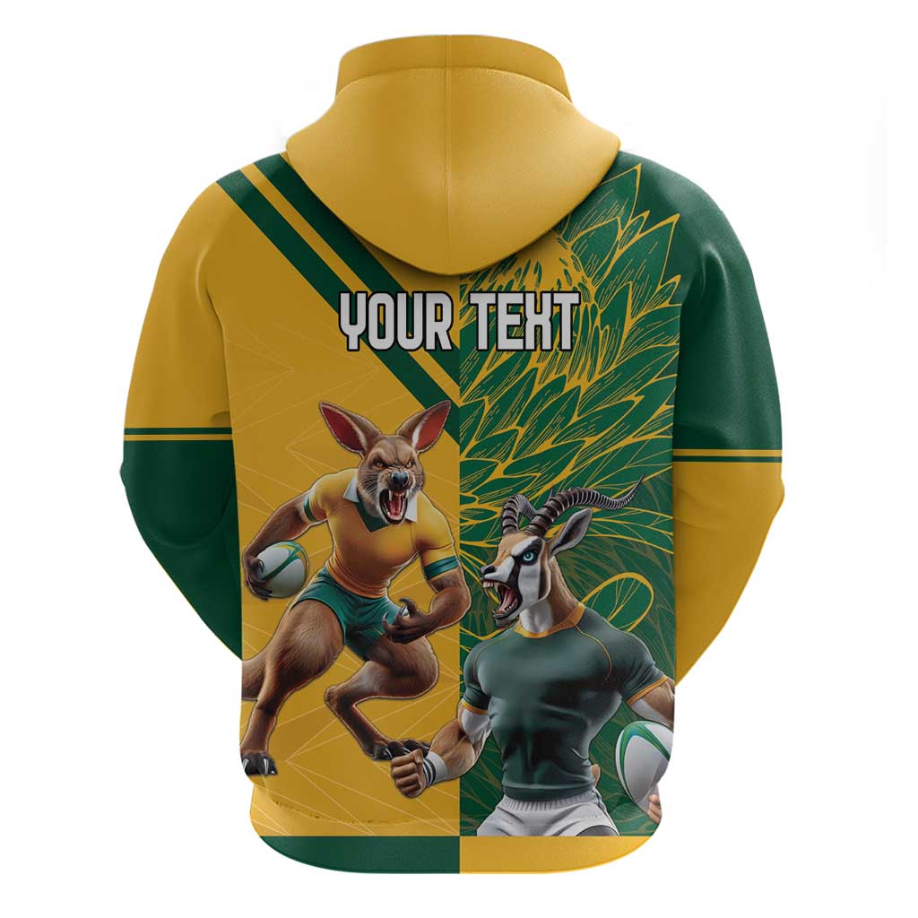 Personalized Rugby South Africa Australia Hoodie Springboks Wallabies Mascot Go Champions - Aussie Hoodie