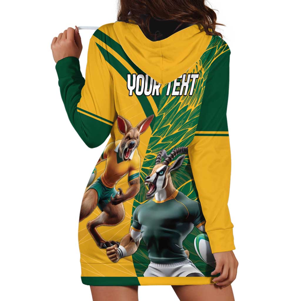Personalized Rugby South Africa Australia Hoodie Dress Springboks Wallabies Mascot Go Champions - Aussie Hoodie
