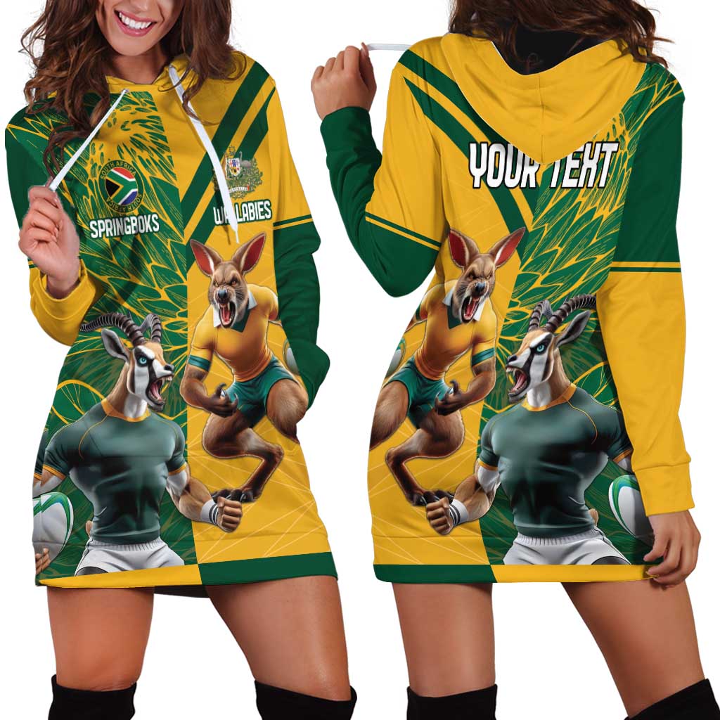 Personalized Rugby South Africa Australia Hoodie Dress Springboks Wallabies Mascot Go Champions - Aussie Hoodie