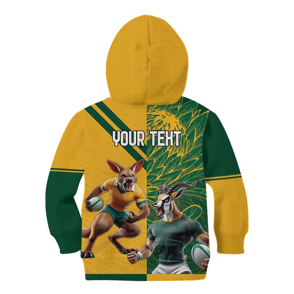 Personalized Rugby South Africa Australia Kid Hoodie Springboks Wallabies Mascot Go Champions - Aussie Hoodie