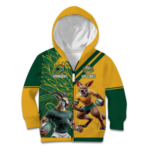 Personalized Rugby South Africa Australia Kid Hoodie Springboks Wallabies Mascot Go Champions - Aussie Hoodie