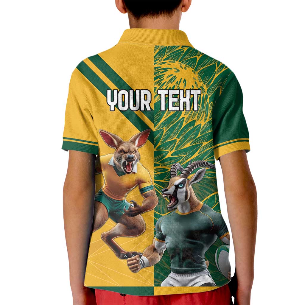 Personalized Rugby South Africa Australia Kid Polo Shirt Springboks Wallabies Mascot Go Champions - Aussie Hoodie