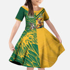 Personalized Rugby South Africa Australia Kid Short Sleeve Dress Springboks Wallabies Mascot Go Champions - Aussie Hoodie