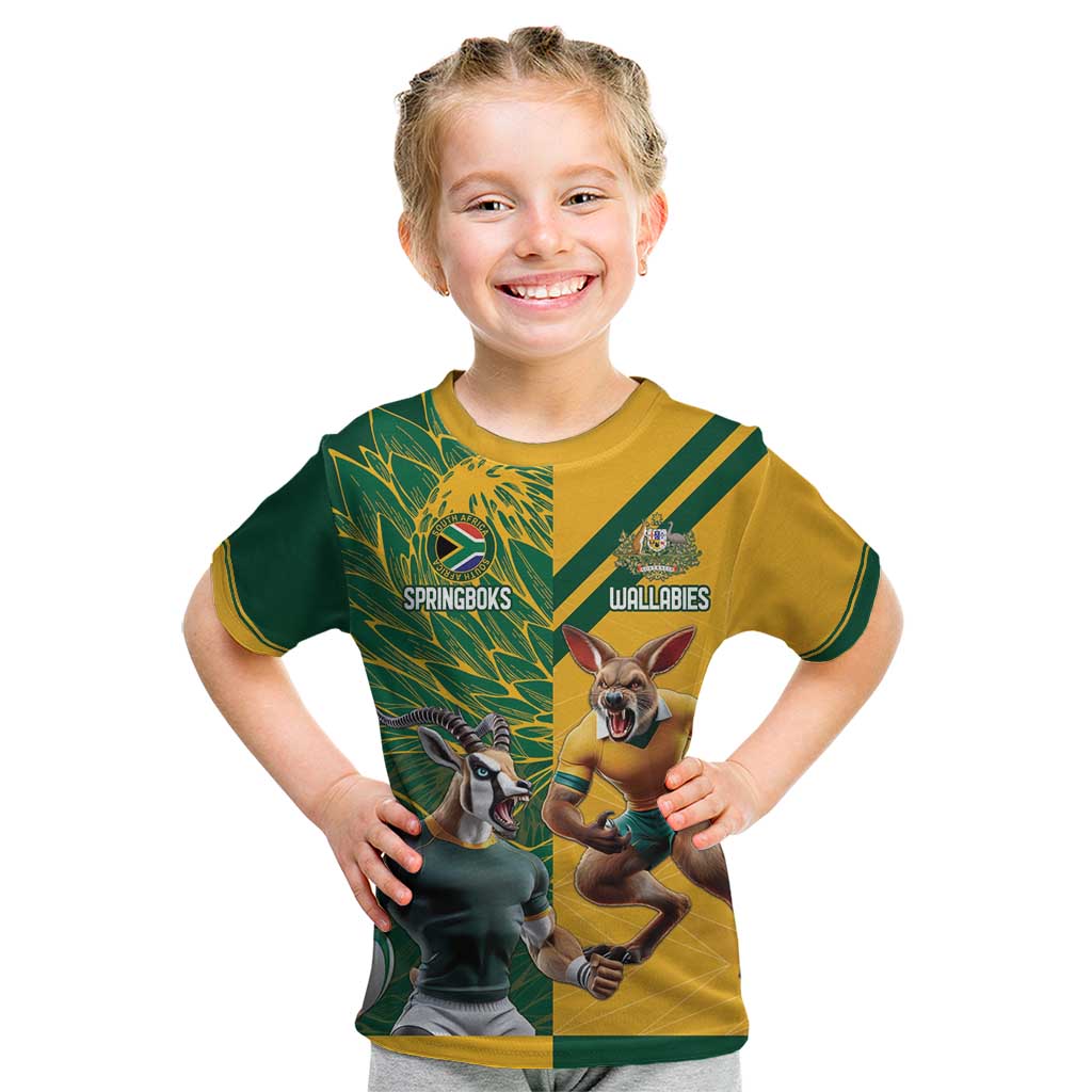 Personalized Rugby South Africa Australia Kid T Shirt Springboks Wallabies Mascot Go Champions - Aussie Hoodie