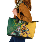 Personalized Rugby South Africa Australia Leather Tote Bag Springboks Wallabies Mascot Go Champions - Aussie Hoodie