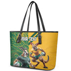 Personalized Rugby South Africa Australia Leather Tote Bag Springboks Wallabies Mascot Go Champions - Aussie Hoodie