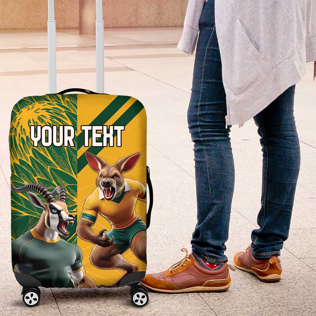 Personalized Rugby South Africa Australia Luggage Cover Springboks Wallabies Mascot Go Champions - Aussie Hoodie