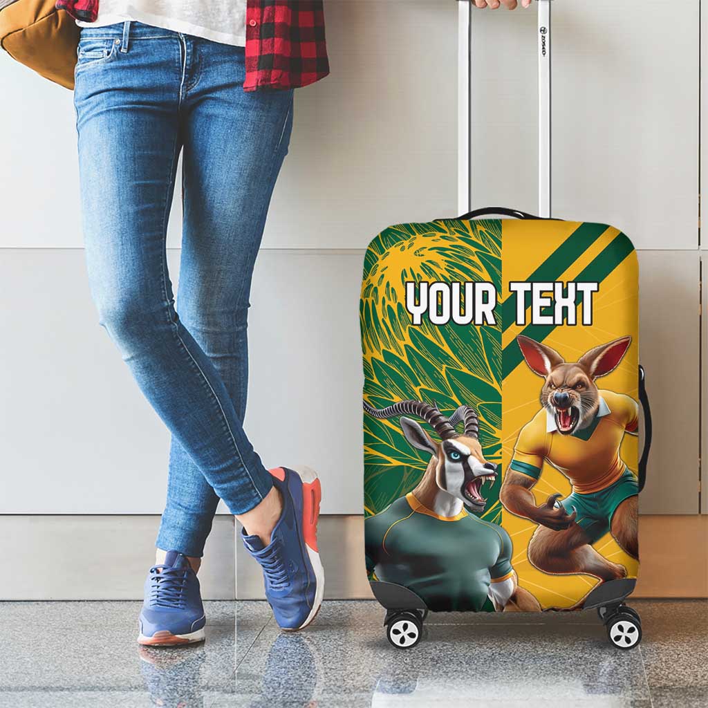 Personalized Rugby South Africa Australia Luggage Cover Springboks Wallabies Mascot Go Champions - Aussie Hoodie
