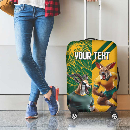 Personalized Rugby South Africa Australia Luggage Cover Springboks Wallabies Mascot Go Champions - Aussie Hoodie