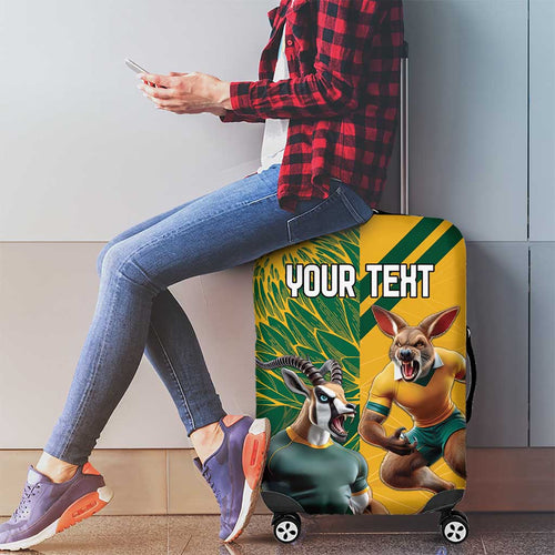 Personalized Rugby South Africa Australia Luggage Cover Springboks Wallabies Mascot Go Champions - Aussie Hoodie